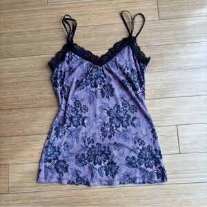 Y2K vintage Express pink black lace camisole tank